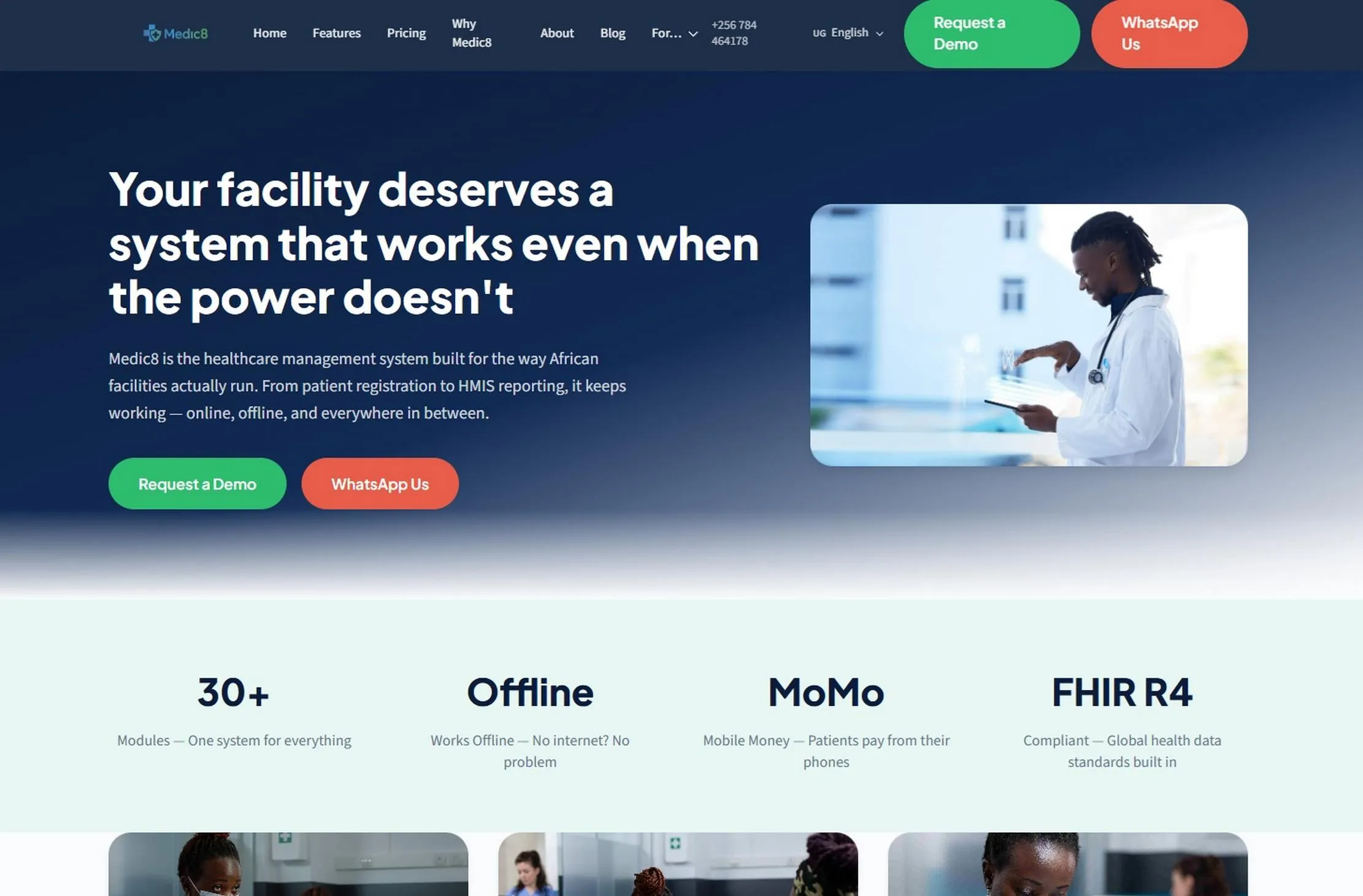 Medic8 healthcare management system website