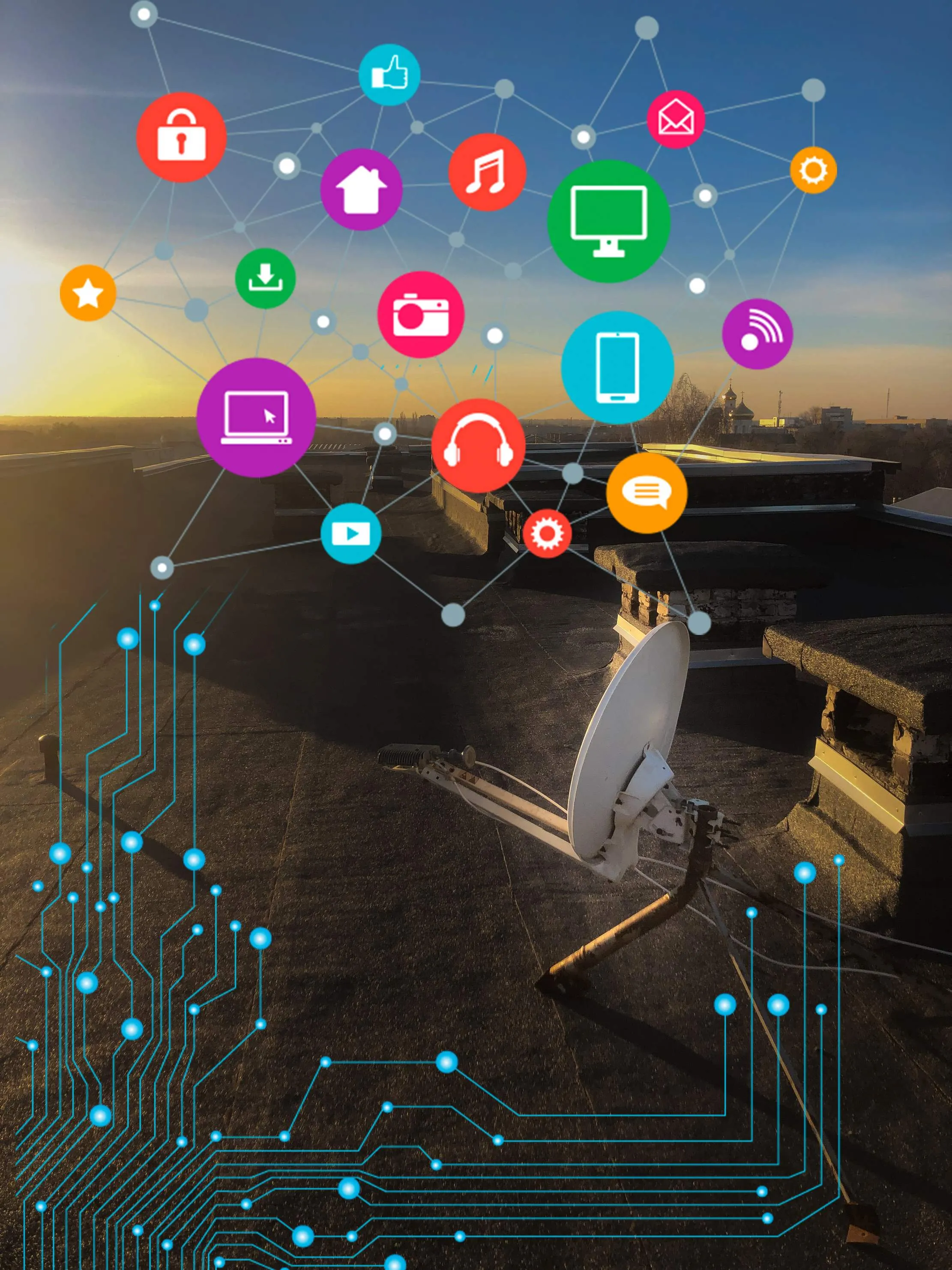 Connected network bringing people together — change management is the heart of any successful digital transformation