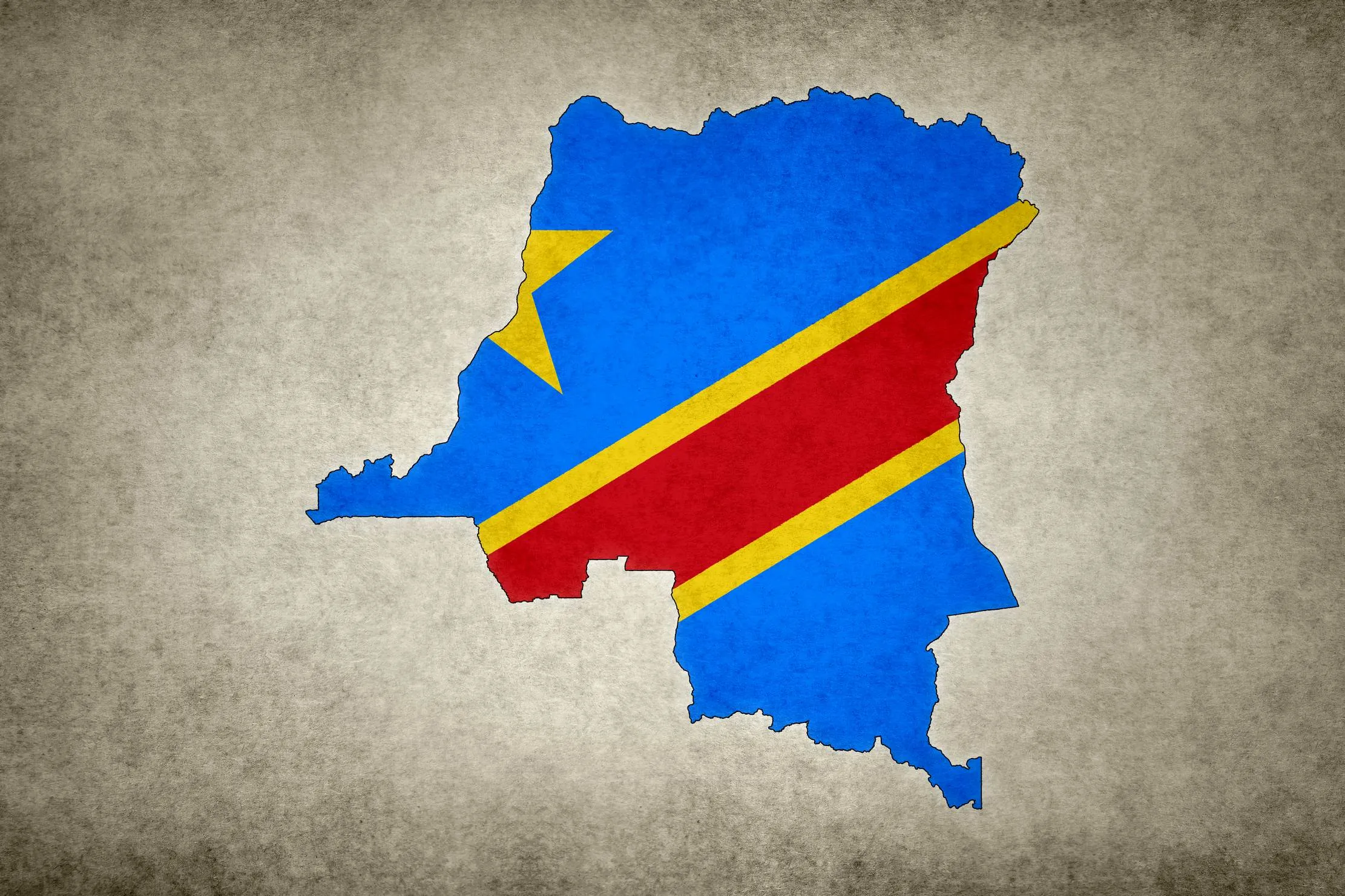Carte imprimee de la Republique democratique du Congo pour planifier une entree de marche regionale