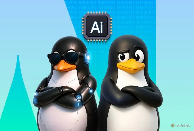 AI-enabled Linux server operations illustration representing infrastructure administration