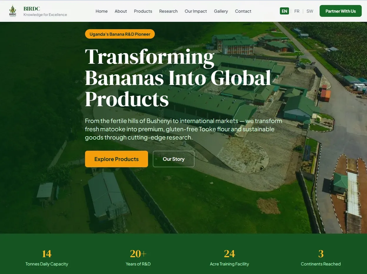Multilingual institutional website for an East African organisation